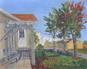 Line Dried Linens, 8 x 10 Oil on Ampersand board