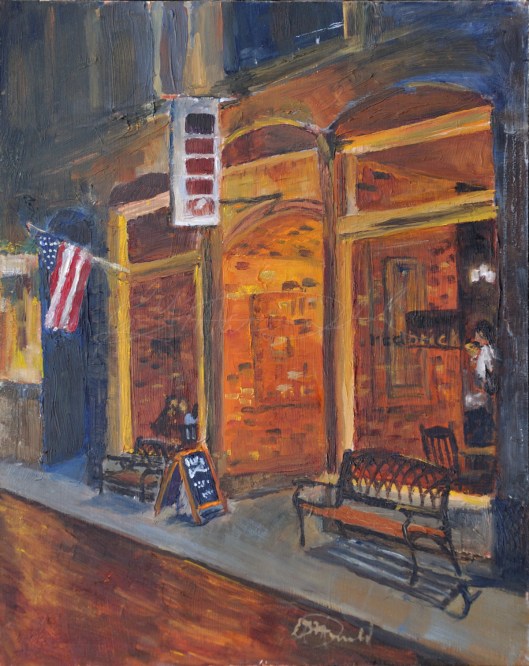 Dexter Nightlife, Plein Air Commission.  8 x 10 Oil on panel.  NFS