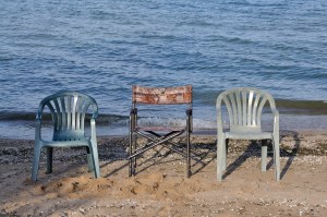 Chairs positioned to catch the last rays of the day.