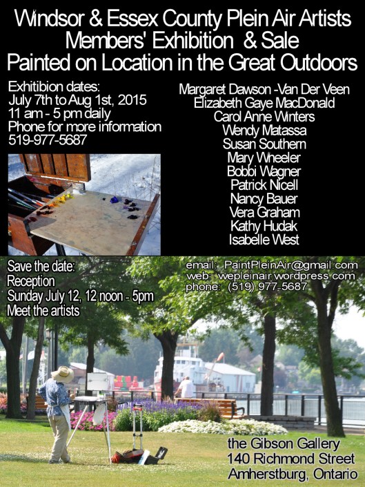 Month long Windsor & Essex County Group exhibition at the Gibson Gallery in Amherstburg.