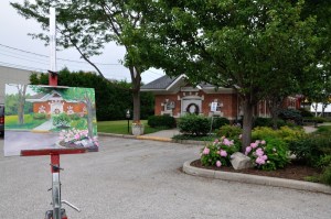 Painting the gallery on location .